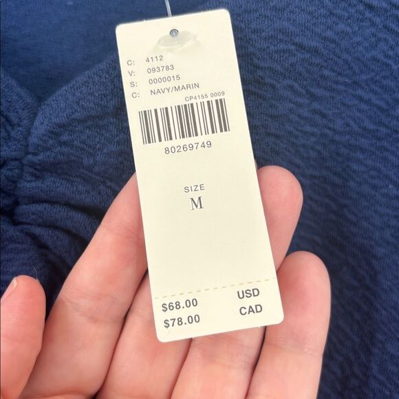 Maeve Anthropologie Dark Blue Long Sleeve Shirt Sweetheart Top New With Tags - Picture 6 of 15